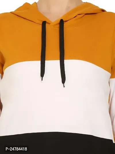 QUECY? Women's Cottonblend ColorBlock Long Sleeve Hooded Sweatshirt-thumb5