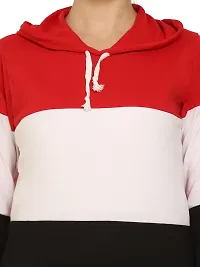 QUECY? Women's Cottonblend Colorblock Long Sleeve Hooded Sweatshirt-thumb3
