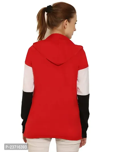 QUECY? Women's Cottonblend Colorblock Long Sleeve Hooded Sweatshirt-thumb5