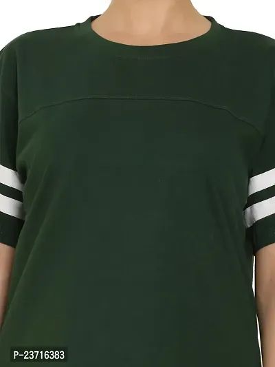 QUECY? Women's Cotton Stripe Round Neck Regular Fit Half Sleeve T-Shirt-thumb4