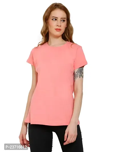 QUECY? Women's Cotton Round Neck Regular Fit Short Sleeve T-Shirt-thumb0