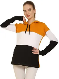 QUECY? Women's Cottonblend ColorBlock Long Sleeve Hooded Sweatshirt-thumb2