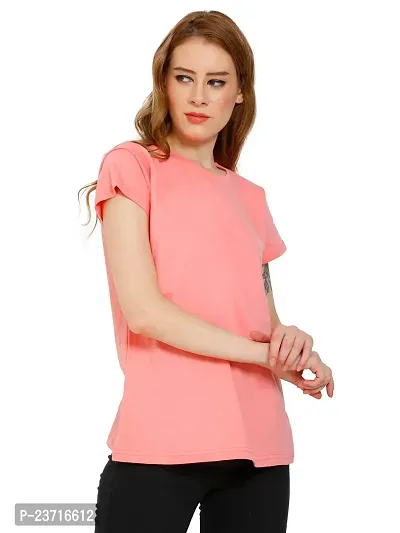 QUECY? Women's Cotton Round Neck Regular Fit Short Sleeve T-Shirt-thumb3