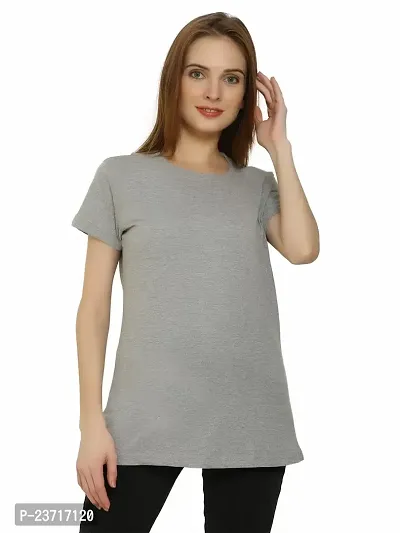 QUECY? Women's Cotton Round Neck Regular Fit Short Sleeve T-Shirt-thumb0