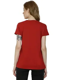 QUECY? Women's Cotton Round Neck Regular Fit Short Sleeve T-Shirt-thumb4