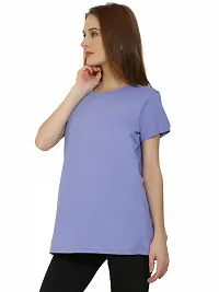 QUECY? Women's Cotton Round Neck Regular Fit Short Sleeve T-Shirt-thumb1