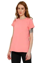 QUECY? Women's Cotton Round Neck Regular Fit Short Sleeve T-Shirt-thumb1