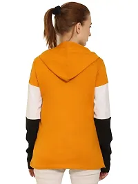 QUECY? Women's Cottonblend ColorBlock Long Sleeve Hooded Sweatshirt-thumb3