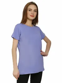 QUECY? Women's Cotton Round Neck Regular Fit Short Sleeve T-Shirt-thumb2