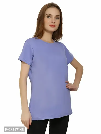 QUECY? Women's Cotton Round Neck Regular Fit Short Sleeve T-Shirt-thumb3