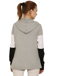QUECY? Women's Cottonblend Colorblock Long Sleeve Hooded Sweatshirt-thumb3