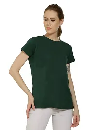 QUECY? Women's Cotton Round Neck Regular Fit Short Sleeve T-Shirt-thumb3