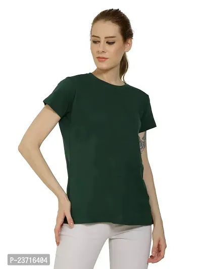 QUECY? Women's Cotton Round Neck Regular Fit Short Sleeve T-Shirt-thumb4