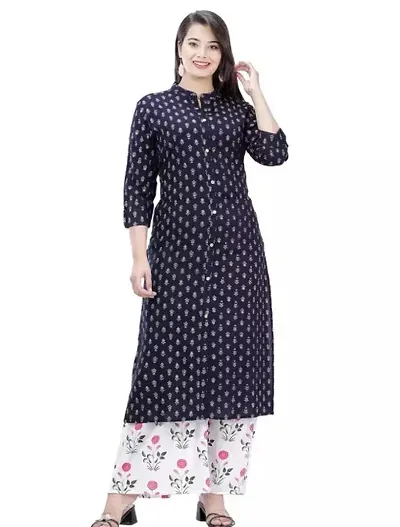 Straight Rayon Kurta Palazzo Set