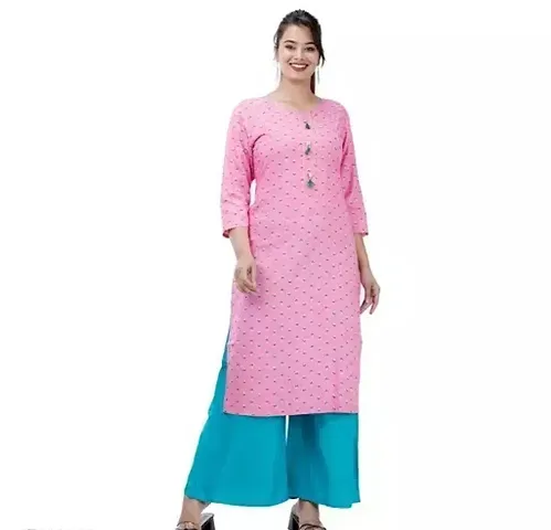 Stylish Rayon Kurti With Bottom For Women