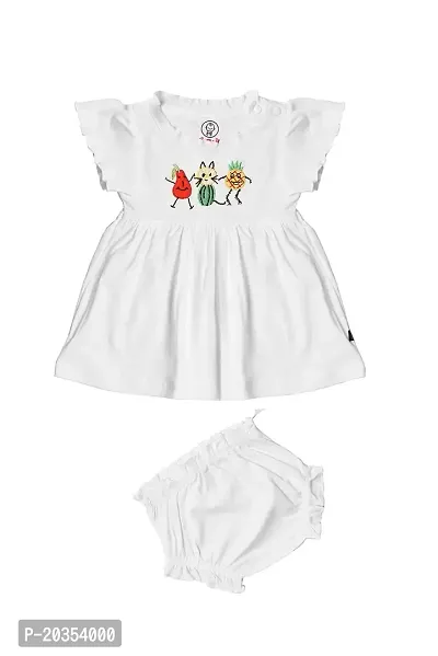 MyBub Baby Girl Casual Cotton Dress with Brief, 100% Kids Skin Friendly