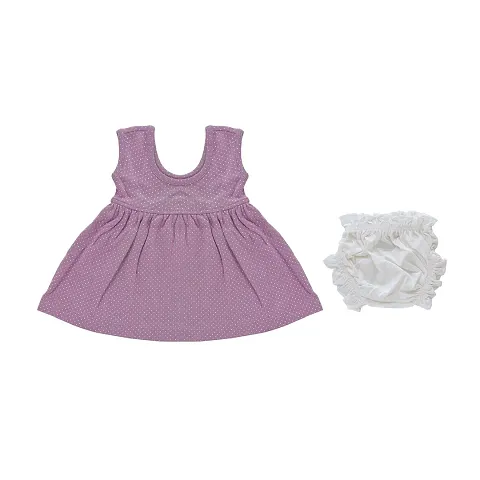 My Bub Casual Midi Frock | Dotted Frock with Shorts| Sleeveless Dress for Baby Girl | Kids Wear