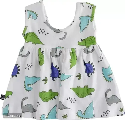 My Bub Girl's Giraffe Print Dress | Pure Cotton Above Knee Casuals Skin Friendly and Fashionable Sleevless Dress for New Born
