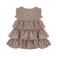 My Bub Baby Girl's Casual Dress, Biscuit Brown Layered Frock with White Leggings, Skin Friendly, Small (0-3 Months)-thumb4