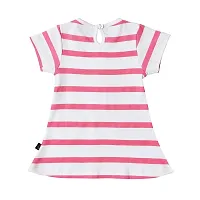 MyBub Girls Pure Cotton Casual Dress Three Fourth Pant Fusion Wear-thumb1