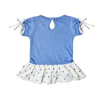 MyBub Baby Girl Dresses (Blue) Casual Printed Cotton Dress-thumb1