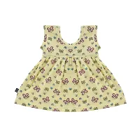 My Bub Casual Midi Frock | Printed Frock with Blue Shorts| Sleeveless Cotton Dress for Baby Girl | Kids Wear-thumb2