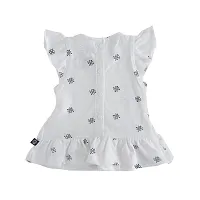 My Bub Cotton Frock Casual Dress for Baby Girl | Printed Short Frock with Embedded Flower-thumb1