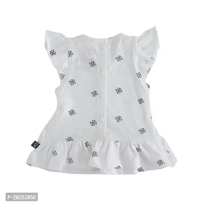 My Bub Cotton Frock Casual Dress for Baby Girl | Printed Short Frock with Embedded Flower-thumb2