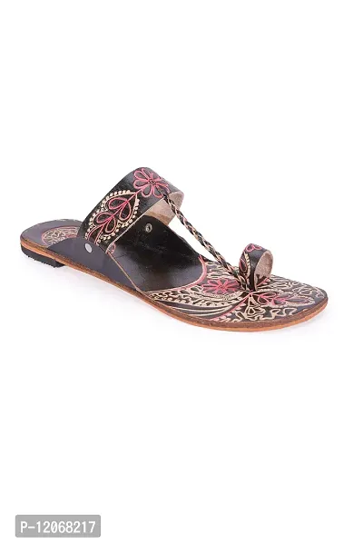 Style Socio Fashions Kolhapuri Chappal for Women Stylish, Flat Fashion Sandals  Ethnic Slippers for Girls and Women-thumb3