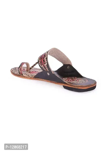 Style Socio Fashions Kolhapuri Chappal for Women Stylish, Flat Fashion Sandals  Ethnic Slippers for Girls and Women-thumb5