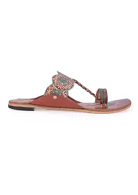 Style Socio Fashions Kolhapuri Chappal for Women Stylish, Flat Fashion Sandals  Ethnic Slippers for Girls and Women-thumb2