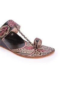 Style Socio Fashions Kolhapuri Chappal for Women Stylish, Flat Fashion Sandals  Ethnic Slippers for Girls and Women-thumb1