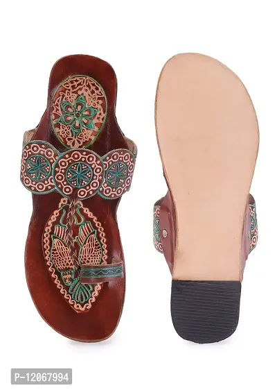 Style Socio Fashions Kolhapuri Chappal for Women Stylish, Flat Fashion Sandals  Ethnic Slippers for Girls and Women