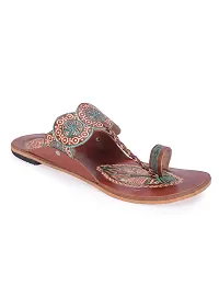 Style Socio Fashions Kolhapuri Chappal for Women Stylish, Flat Fashion Sandals  Ethnic Slippers for Girls and Women-thumb1