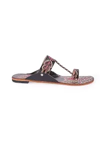 Style Socio Fashions Kolhapuri Chappal for Women Stylish, Flat Fashion Sandals  Ethnic Slippers for Girls and Women-thumb3