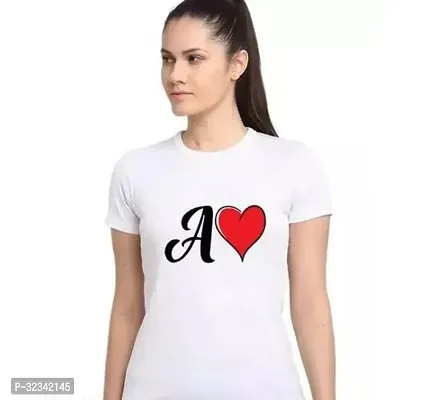 Elegant White Polycotton Printed Tshirt For Women-thumb0