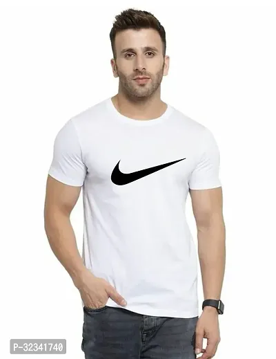 Stylish Polycotton White Printed Tees For Men-thumb0