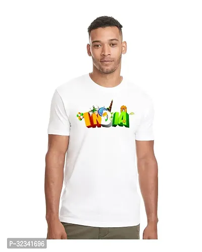 Stylish Polycotton White Printed Tees For Men-thumb0