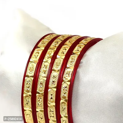 Joyeria Fashions Micro Plating Gold Plated Bangles Set (Pack of 4 Bangles)-thumb5