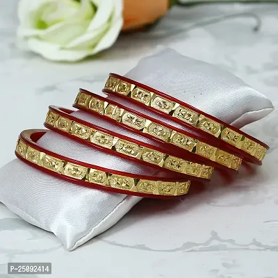 Joyeria Fashions Micro Plating Gold Plated Bangles Set (Pack of 4 Bangles)-thumb2