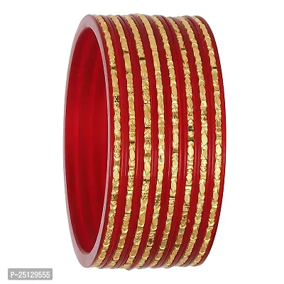 Micro Plating Gold Plated Bangles Set (Pack of 8 Bangles)