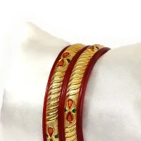 Micro Plating Gold Plated Bangles Kada Set (Pack of 2 Bangles)-thumb1