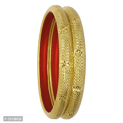 Gold Plated Bangles Kada Set (Pack of 2 Bangles)