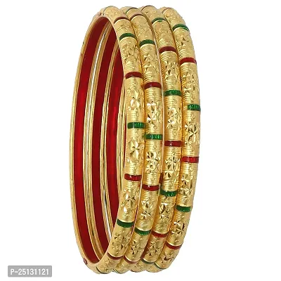 Joyeria Fashions Gold Plated Bangles Set (Pack of 4 Bangles)