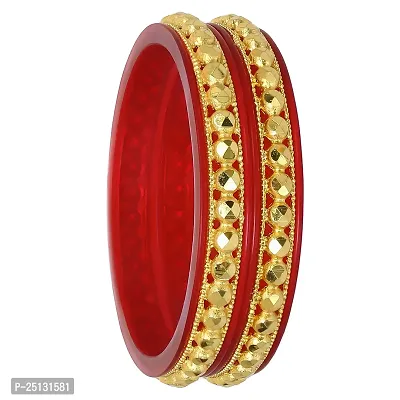 Joyeria Fashions Gold Plated Bangles Kada Set (Pack of 2 Bangles)