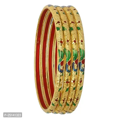 Gold Plated Bangles Set (Pack of 4 Bangles)-thumb0