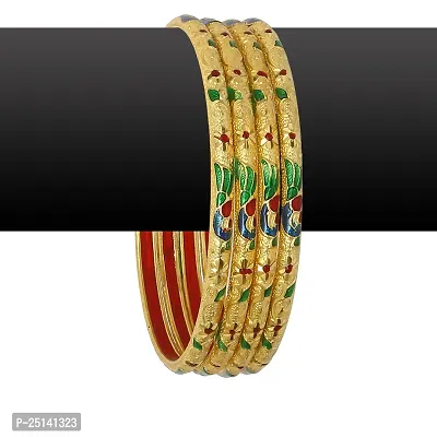 Gold Plated Bangles Set (Pack of 4 Bangles)-thumb4