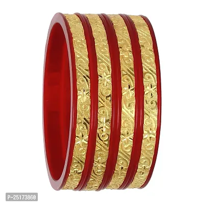 Joyeria Fashions Micro Plating Gold Plated Bangles Set (Pack of 4 Bangles)