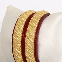 Joyeria Fashions Micro Plating Gold Plated Bangles Kada Set (Pack of 2 Bangles)-thumb1