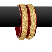 Joyeria Fashions Micro Plating Gold Plated Bangles Kada Set (Pack of 2 Bangles)-thumb2